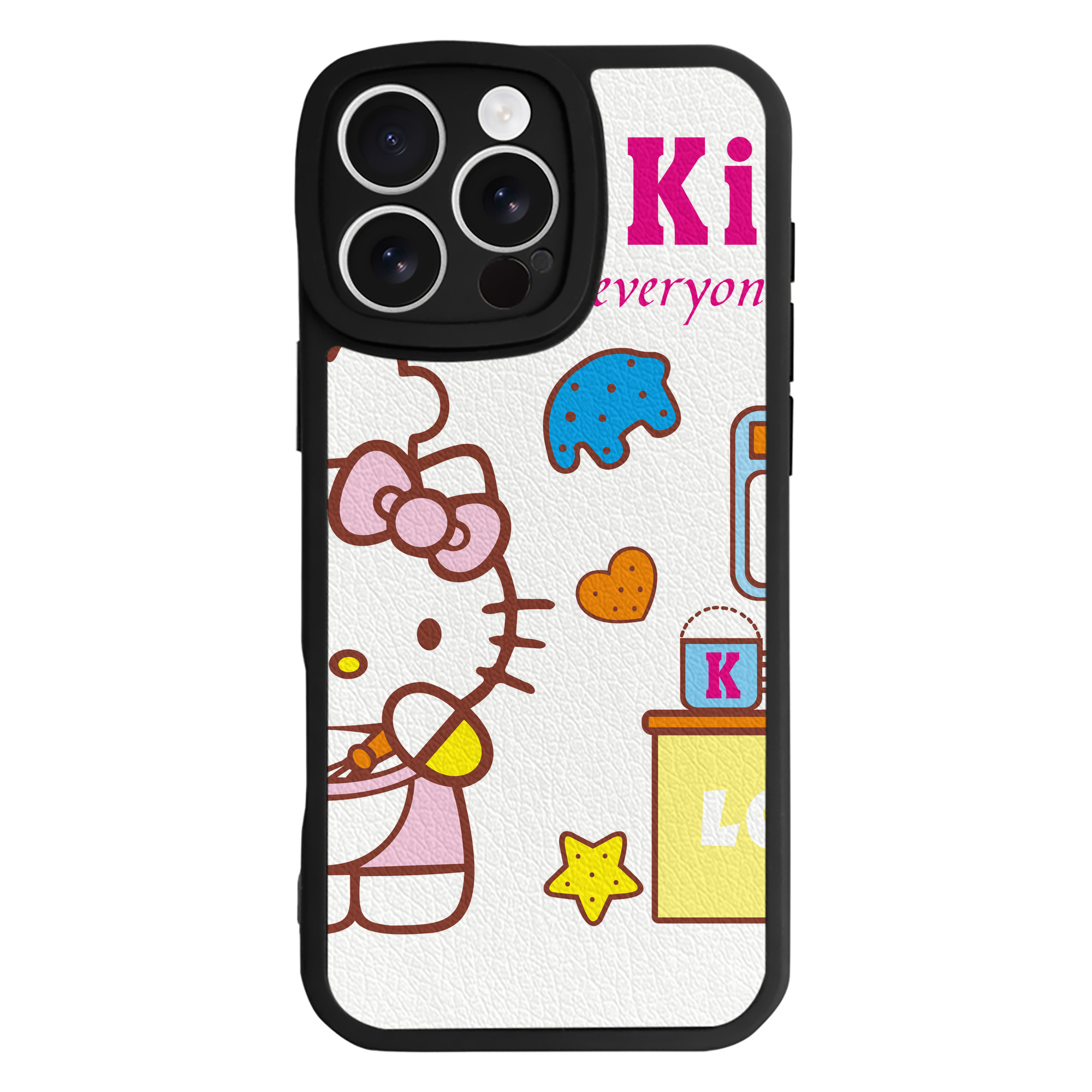 （画像用） Hello Kitty ハローキティ 【iPhone 16シリーズ対応】シリコンスマホケース（レザー調） 材質：シリコン